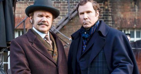 John C. Reilly and Will Ferrell stare into the camera in the upcoming movie "Holmes and Watson" coming out in December.