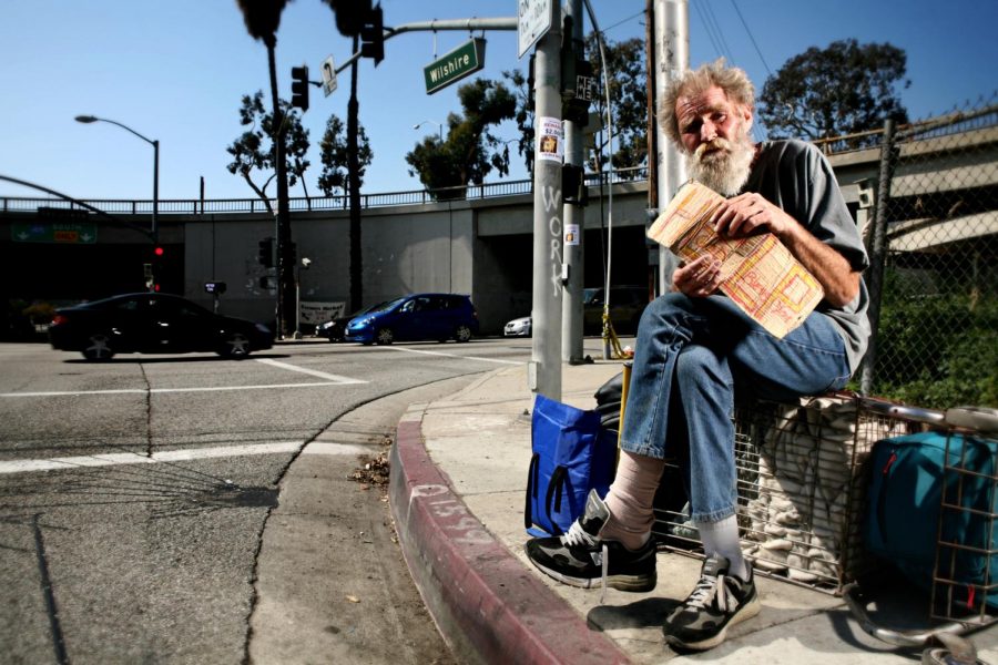 Mathieu young living in the streets of Wilshire, hollywood 