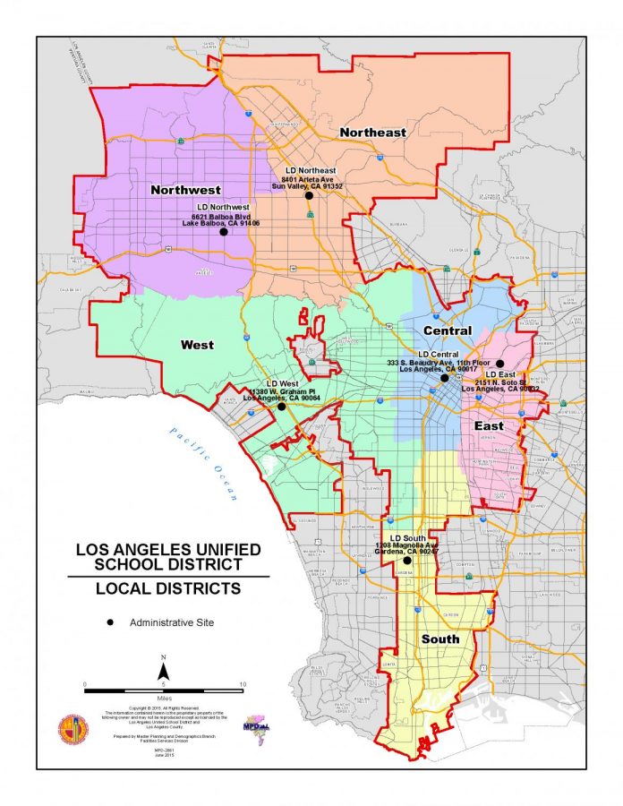 The six sections of LAUSD