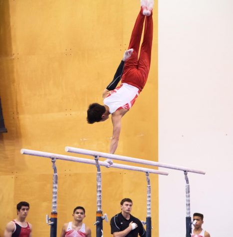 Noah Sano performing gymnastics