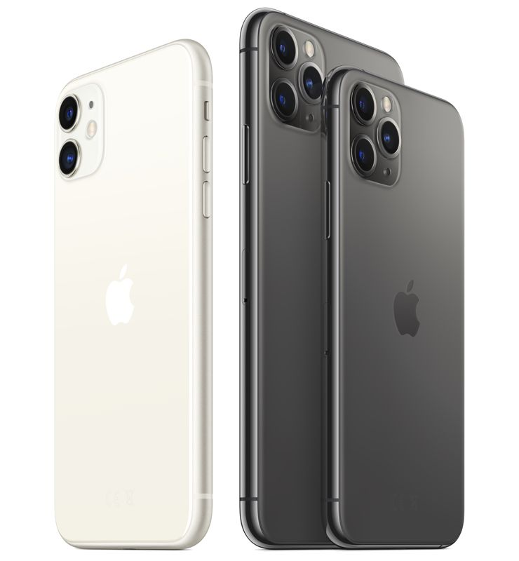 The new iPhone 11, iPhone 11 Pro Max and iPhone 11 Pro display their new and improved cameras.