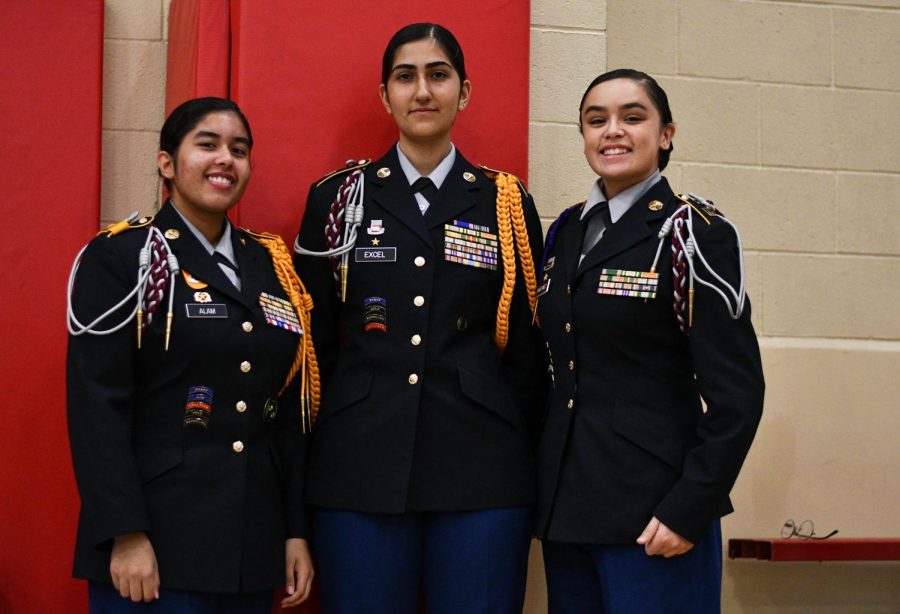 Also receiving help from our very own JROTC, from Tasfia Alam(L), Gasia Excel to Kaitlyn Martinez(R), also help direct each student where they should go and all three also donating blood of their own on Nov.19,2019 at the annual blood drive. 