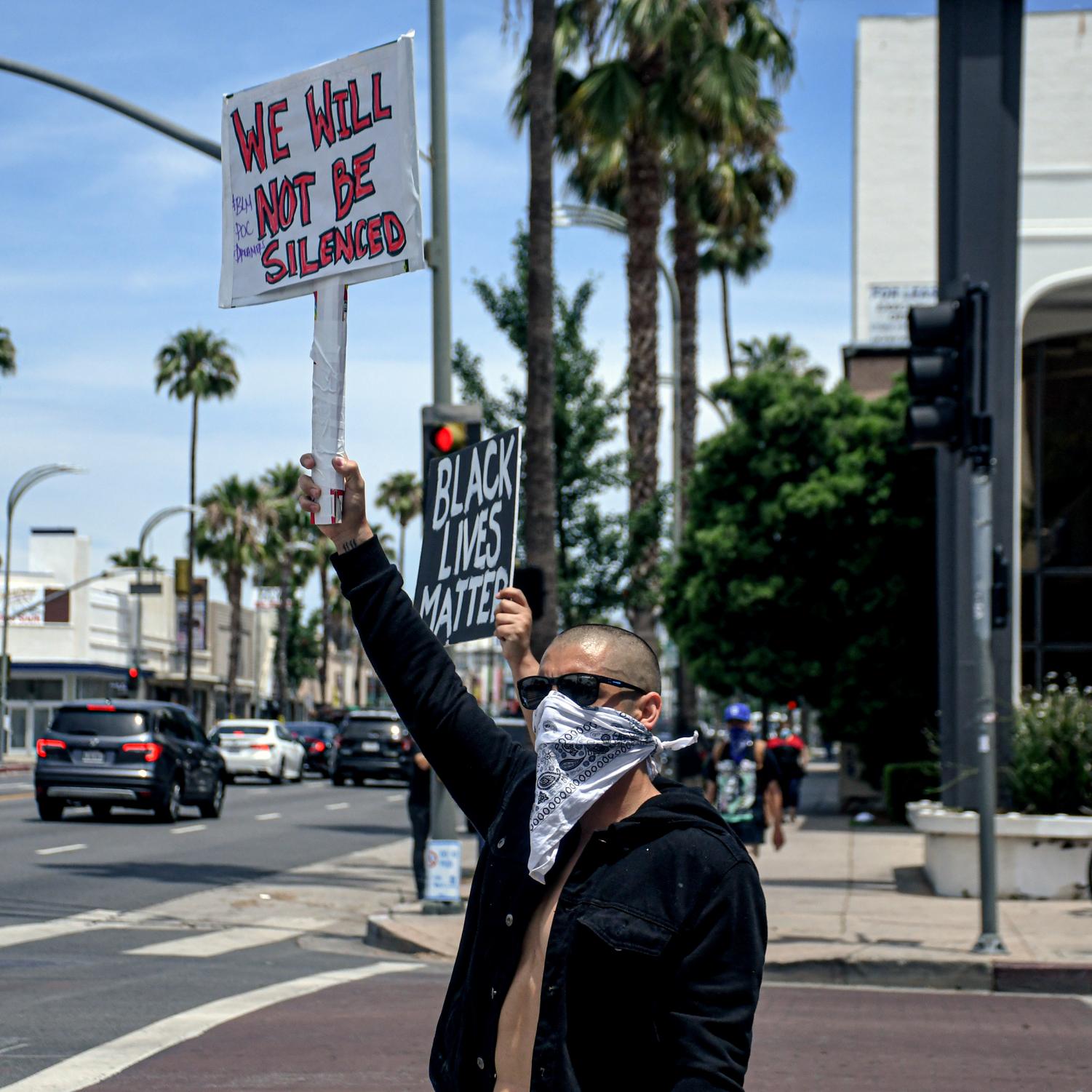 IMAGES: George Floyd protestors at Van Nuys City Hall
