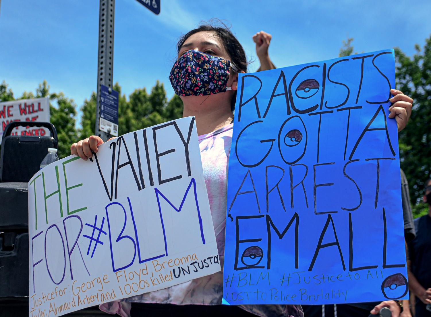 IMAGES: George Floyd protestors at Van Nuys City Hall