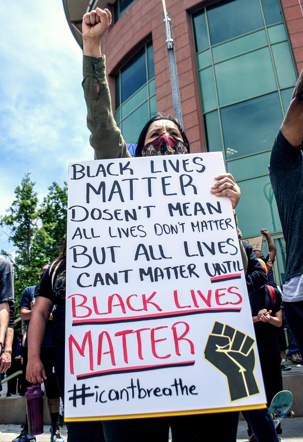 IMAGES: George Floyd protestors at Van Nuys City Hall