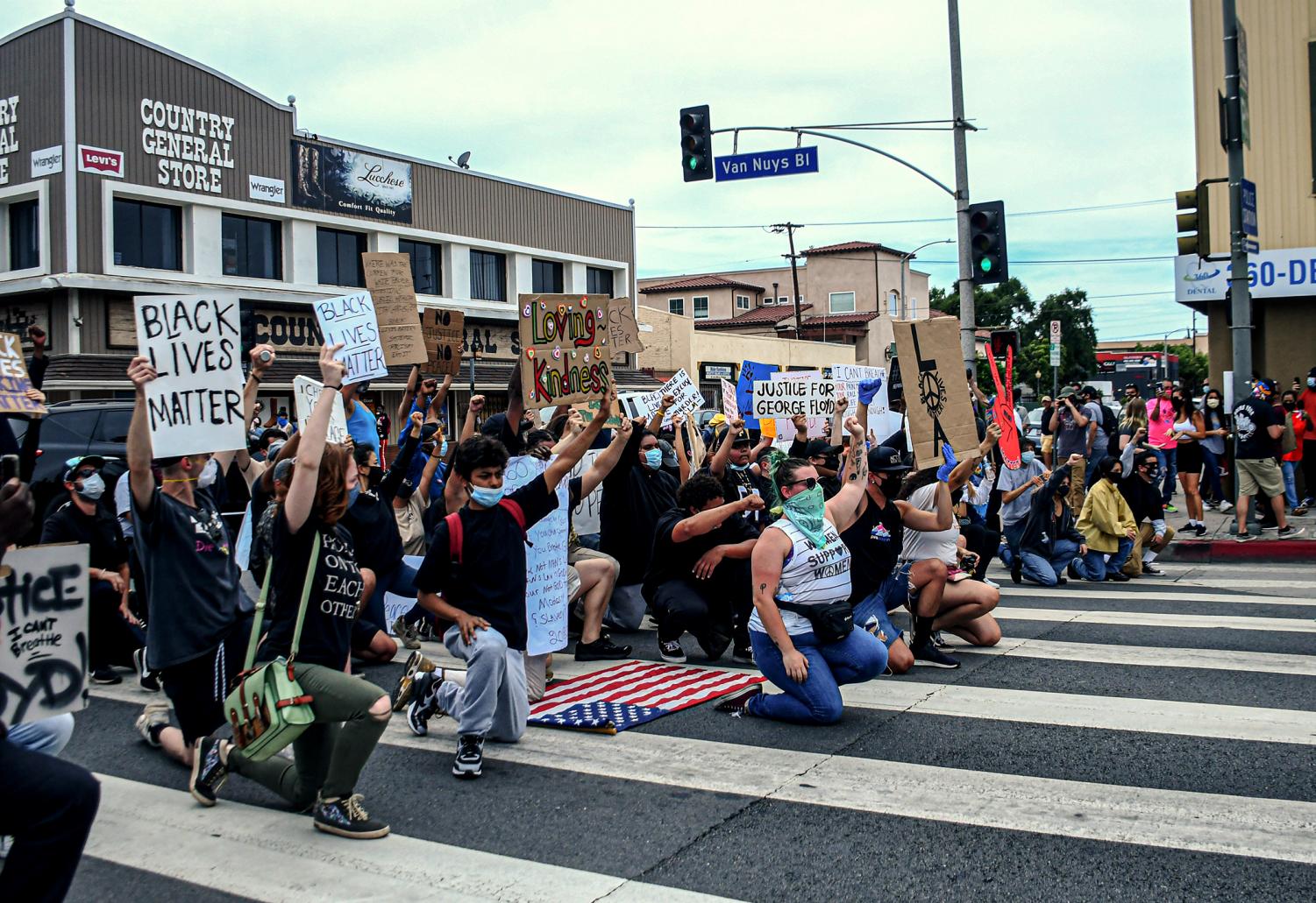 IMAGES: George Floyd protestors at Van Nuys City Hall