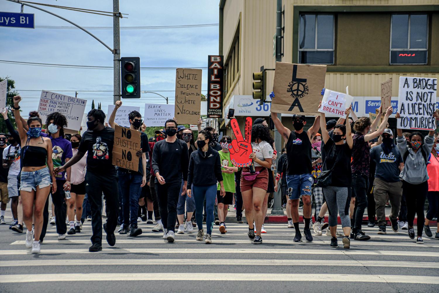 IMAGES: George Floyd protestors at Van Nuys City Hall