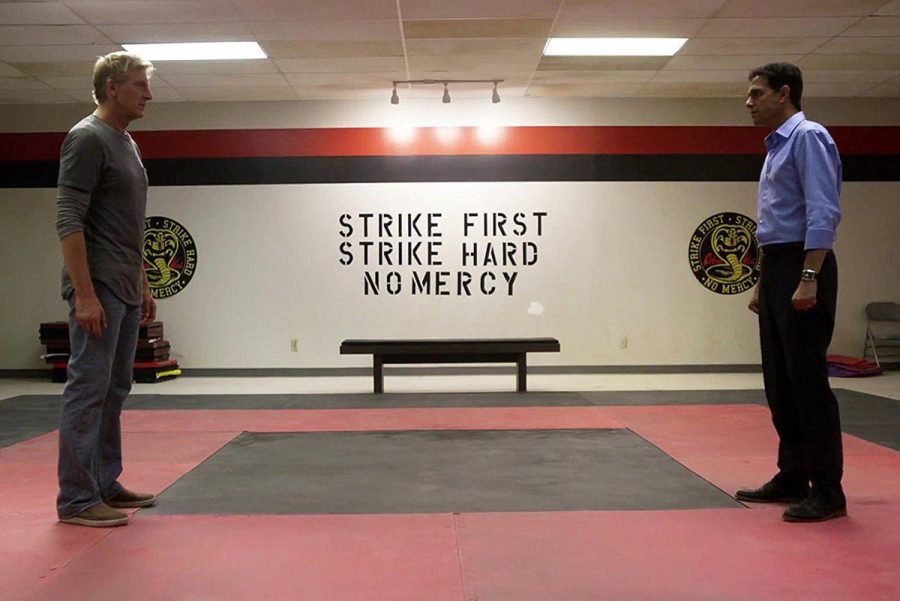 Lawrence and LaRusso in the new Cobra Kai dojo