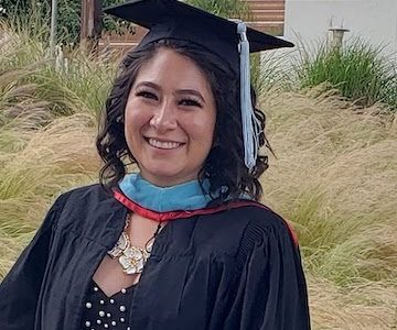 Ms. Ivette Alvarez, pictured during her graduation from CSUN, where she obtained her masters degree in education.