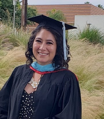 Ms. Ivette Alvarez, pictured during her graduation from CSUN, where she obtained her masters degree in education.