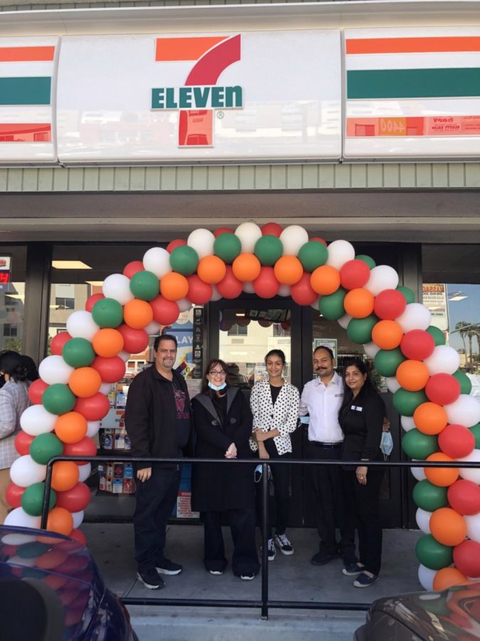 Mr. Marc Strassner and Ms. Suzanne Osman pose in front of the new location with Kirandeep Singh, Owner Tajinder Singh and Kulwant Kaur. 