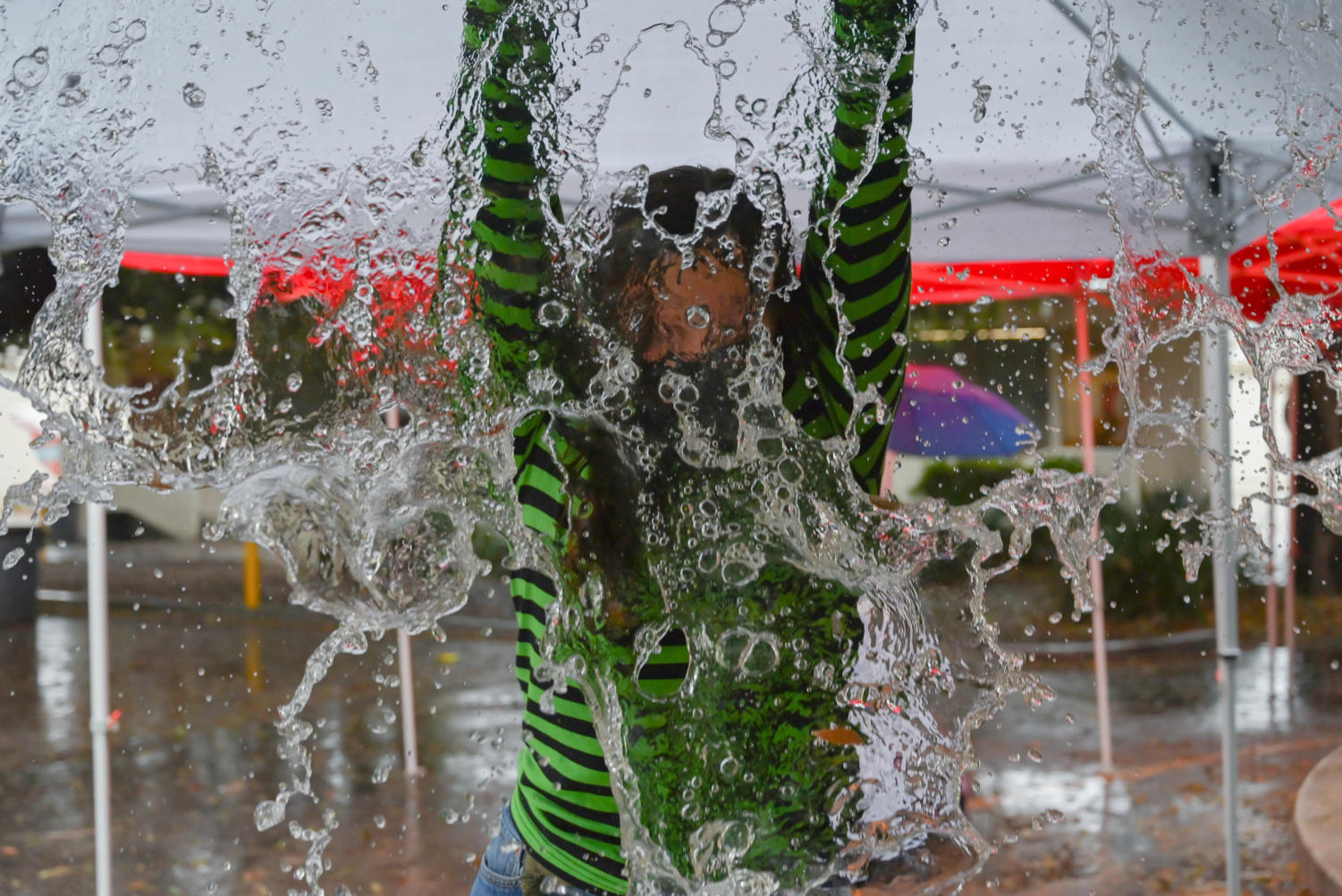 Drizzled and drenched on campus