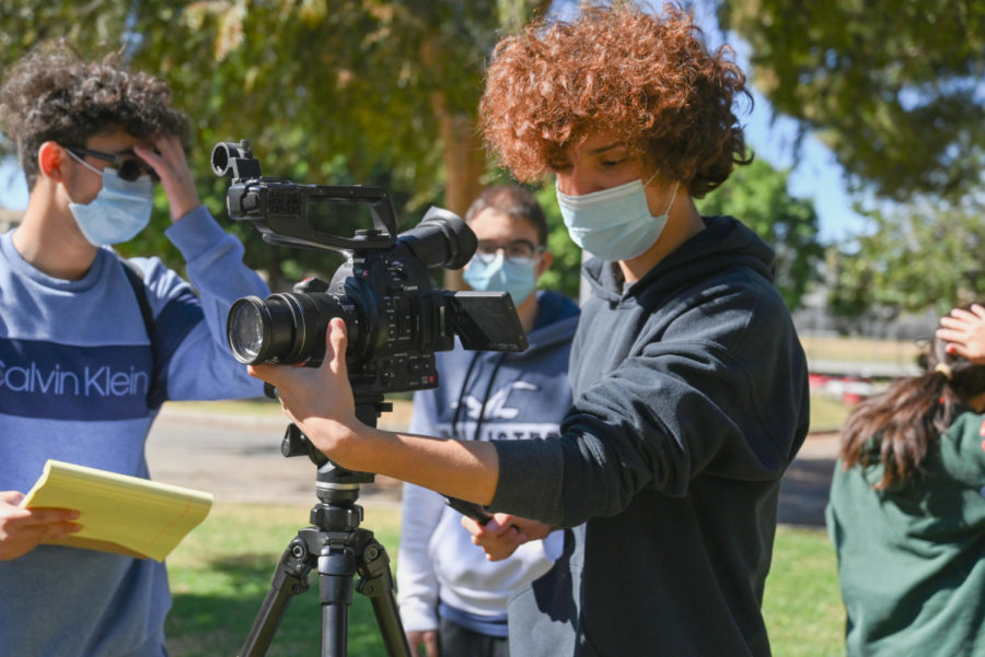 Angel Hernandez on the set of his film 