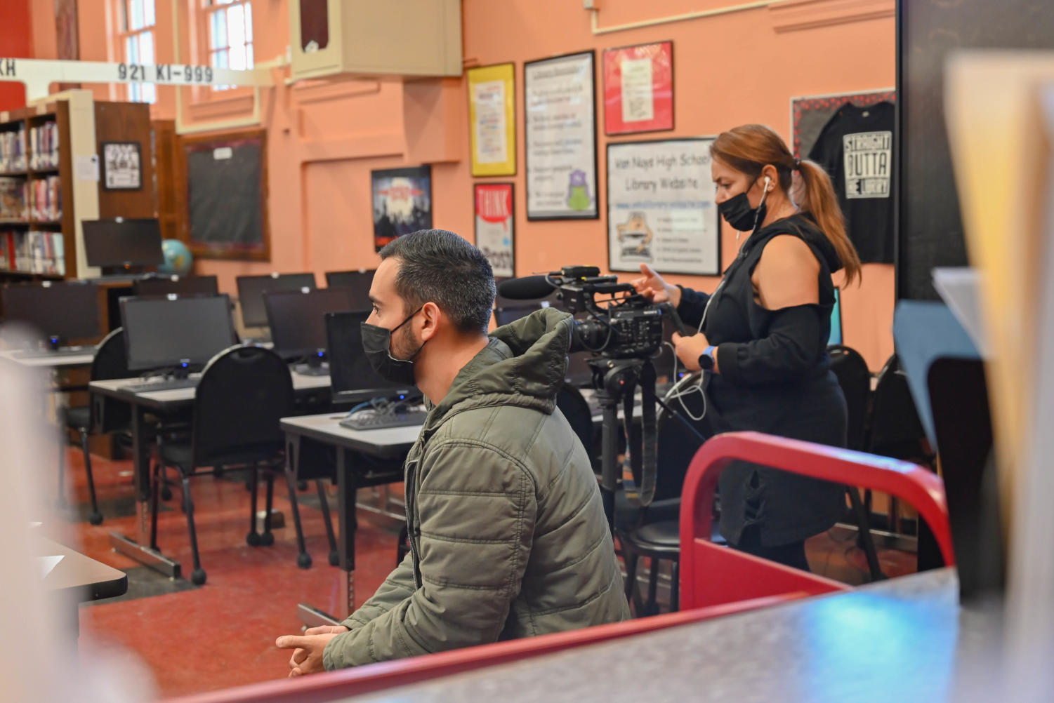 CBS films a profile of a senior on campus