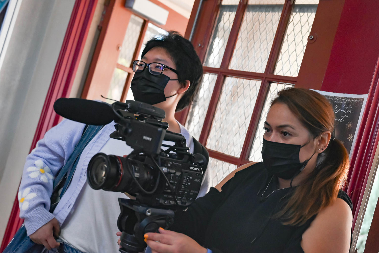CBS films a profile of a senior on campus