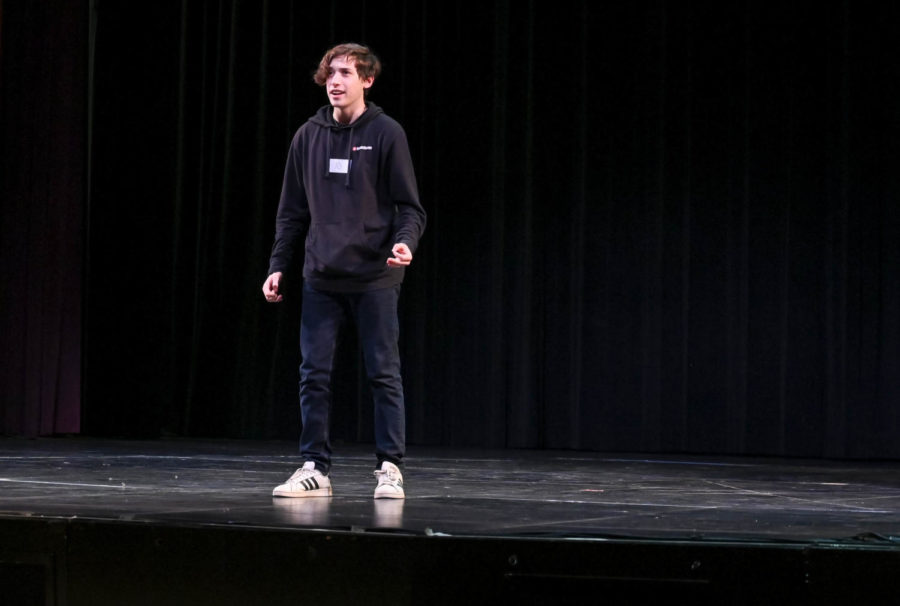  Junior Dante Damiano takes the stage singing “Grease” from “Grease”.

