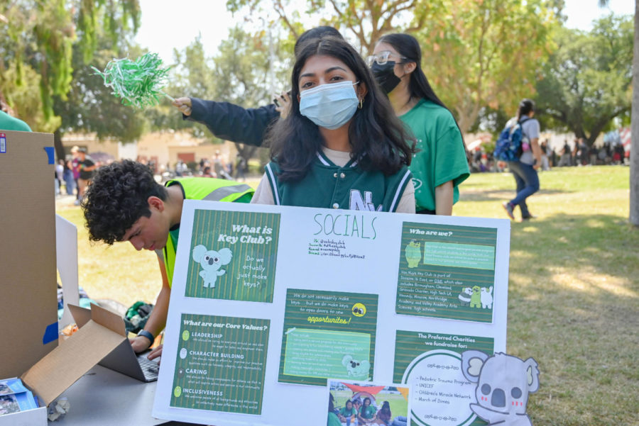 Another Year, Another Round: Key Club makes a return for another year to recruit more members. With pom-poms and high-visibility vests, members walked around the quad to lead students to their stand. Their club continues to be one of the most popular within the school. 