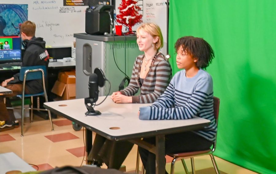 The morning announcements are live streamed twice a week at 10:30 am, junior Max Kalvan monitors the show’s audio aspects and proper streaming to the school’s YouTube channel.