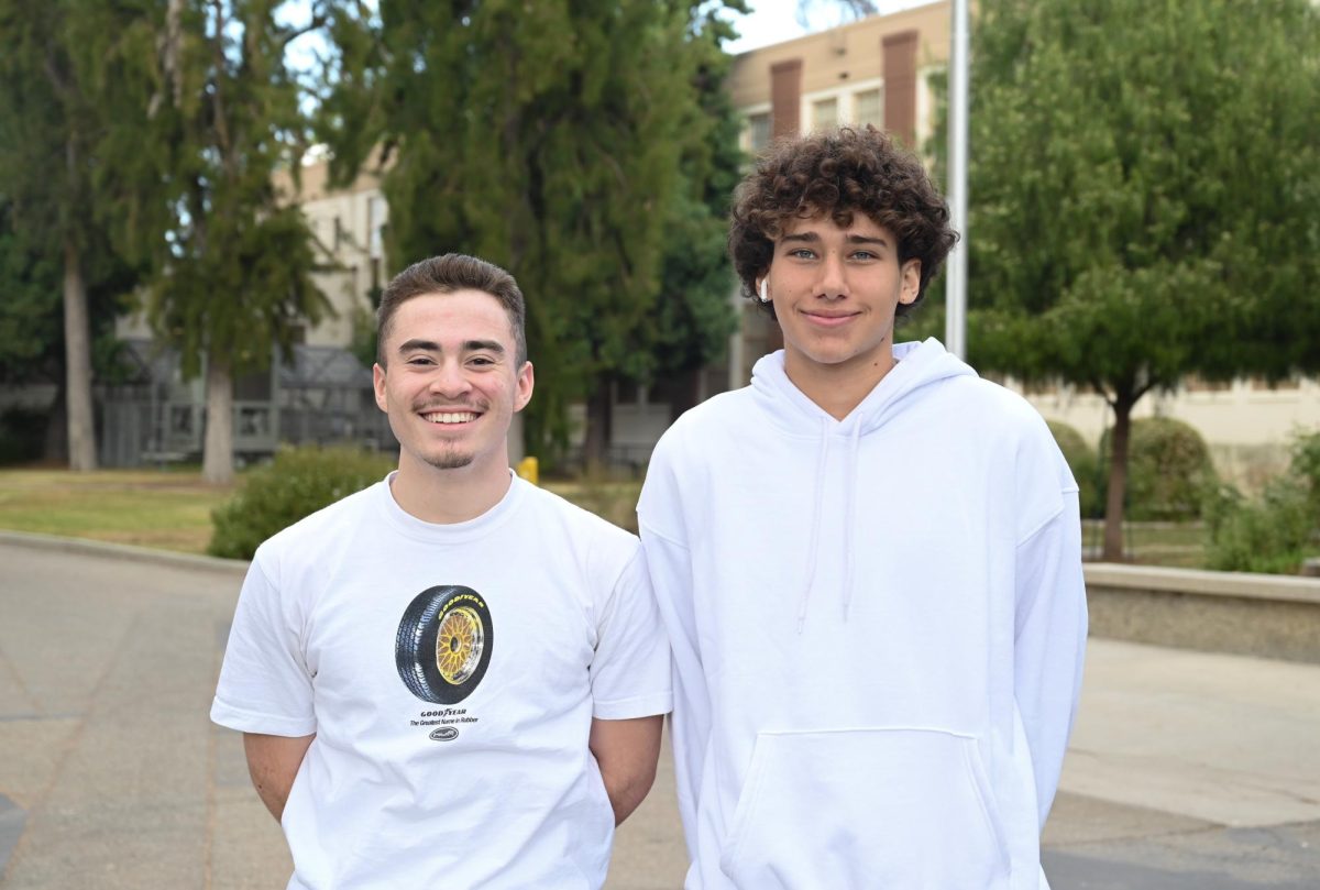 Football captains Abraham Ceja and William Sizemore pose for a photo together following their historic season. 