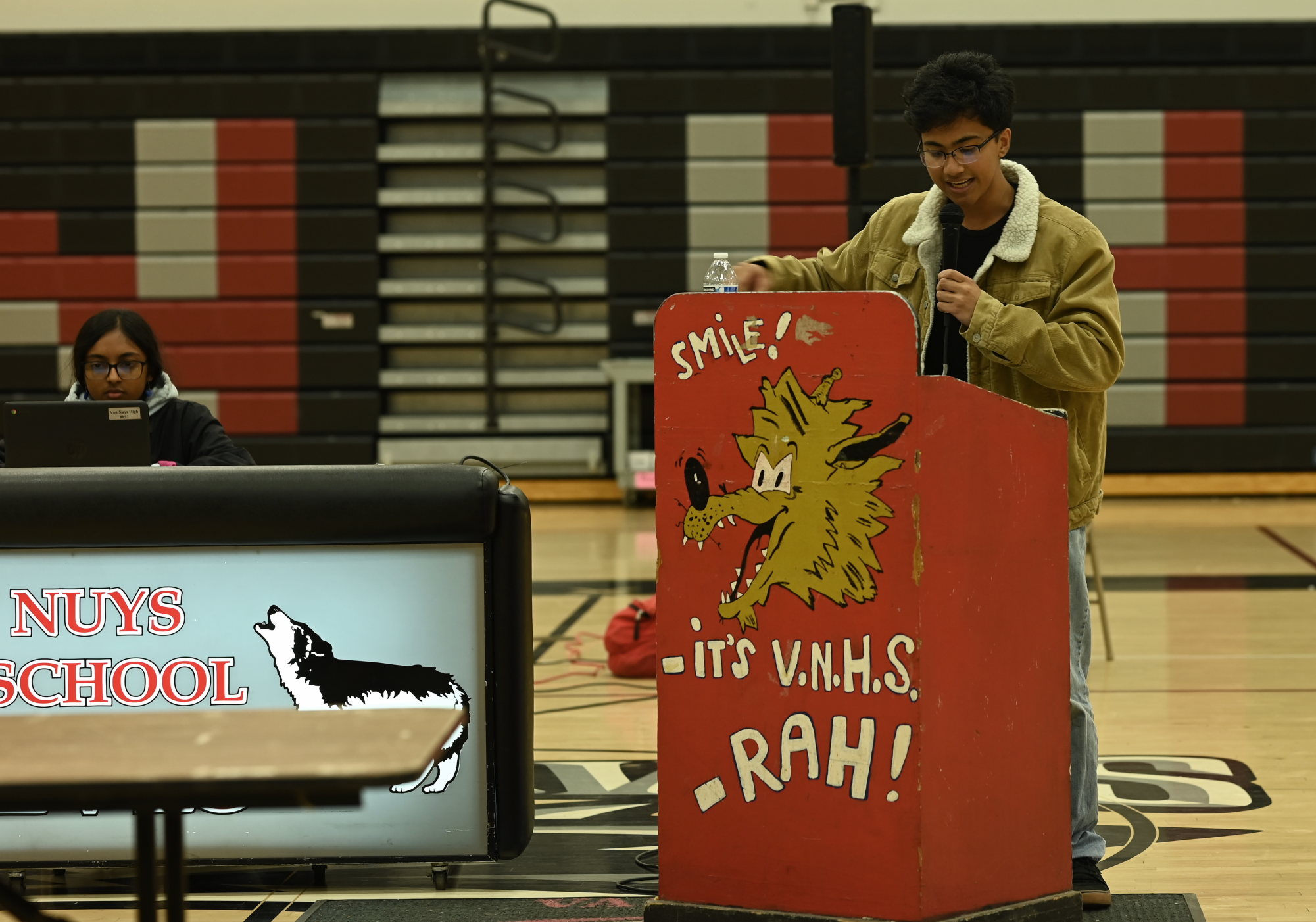 Dwayne Famenia and Mr. Ferrin faced off at the big gym to debate the question of whether Gen Z has become lazier compared to past generations.