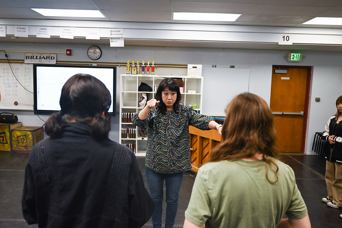 In this week of rehearsals for the spring musical “Sweeney Todd,” the cast was visited by a special guest before the staging of the show began.