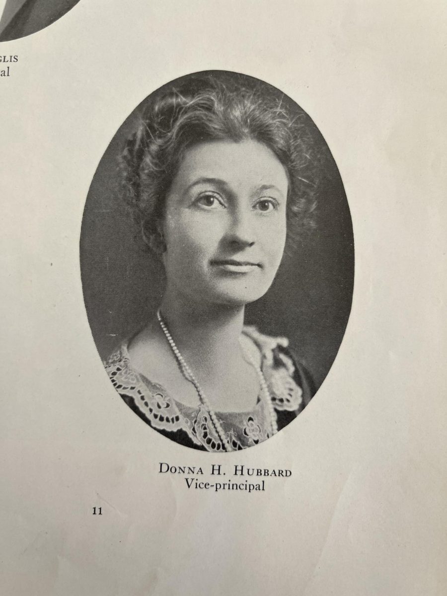 Donna Hubbard as girls vice principal in 1929.