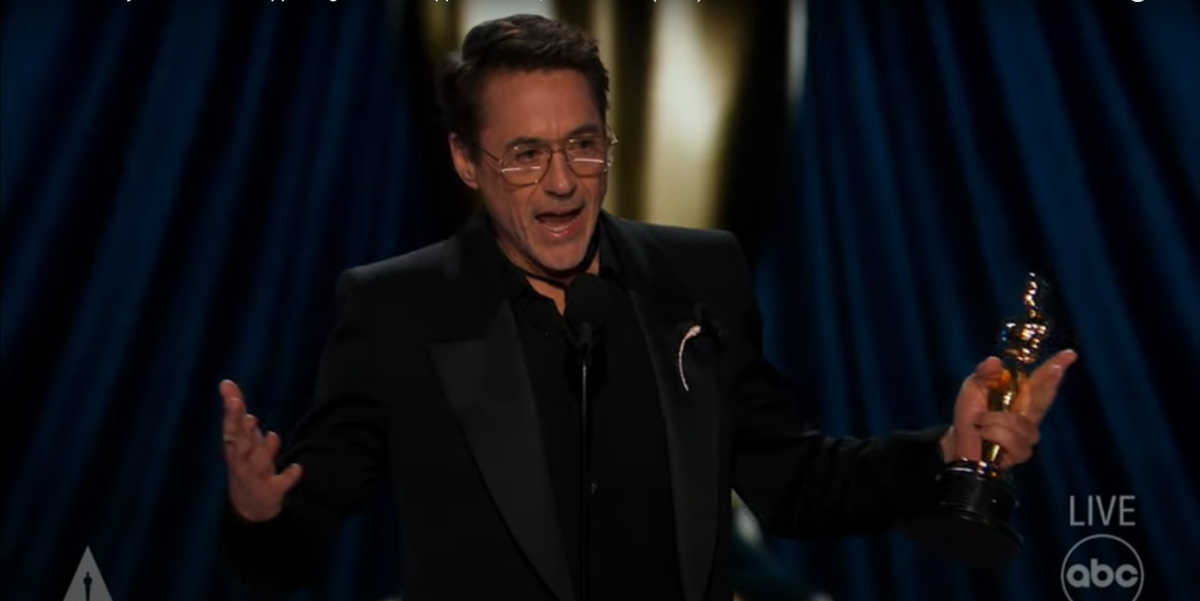 Robert Downey Jr. won Best Supporting Actor for playing Levi Strauss in Oppenheimer. 