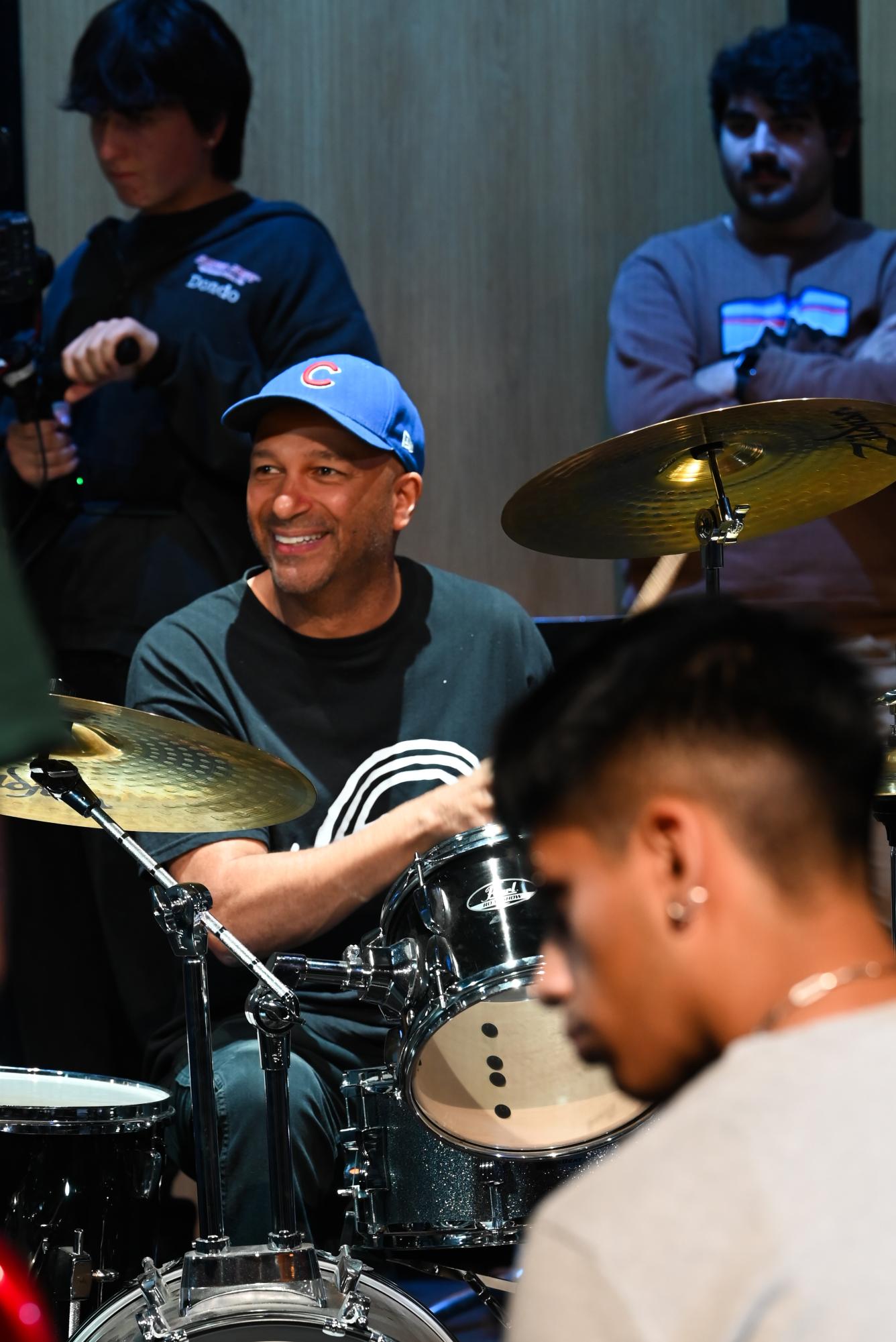 Rage Against the Machine band member Tom Morello visited the Strings classes on May 23, 2024. He watched clips of their upcoming show, provided feedback and performed songs.