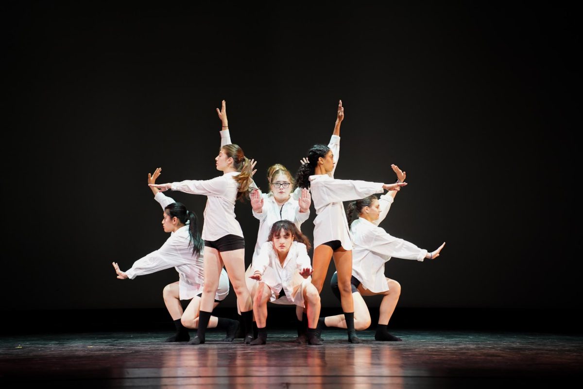 Ms. Partida's second period advanced dance class performs a modern number to "SMASH." (Lighting Design: Ethan Rodda)