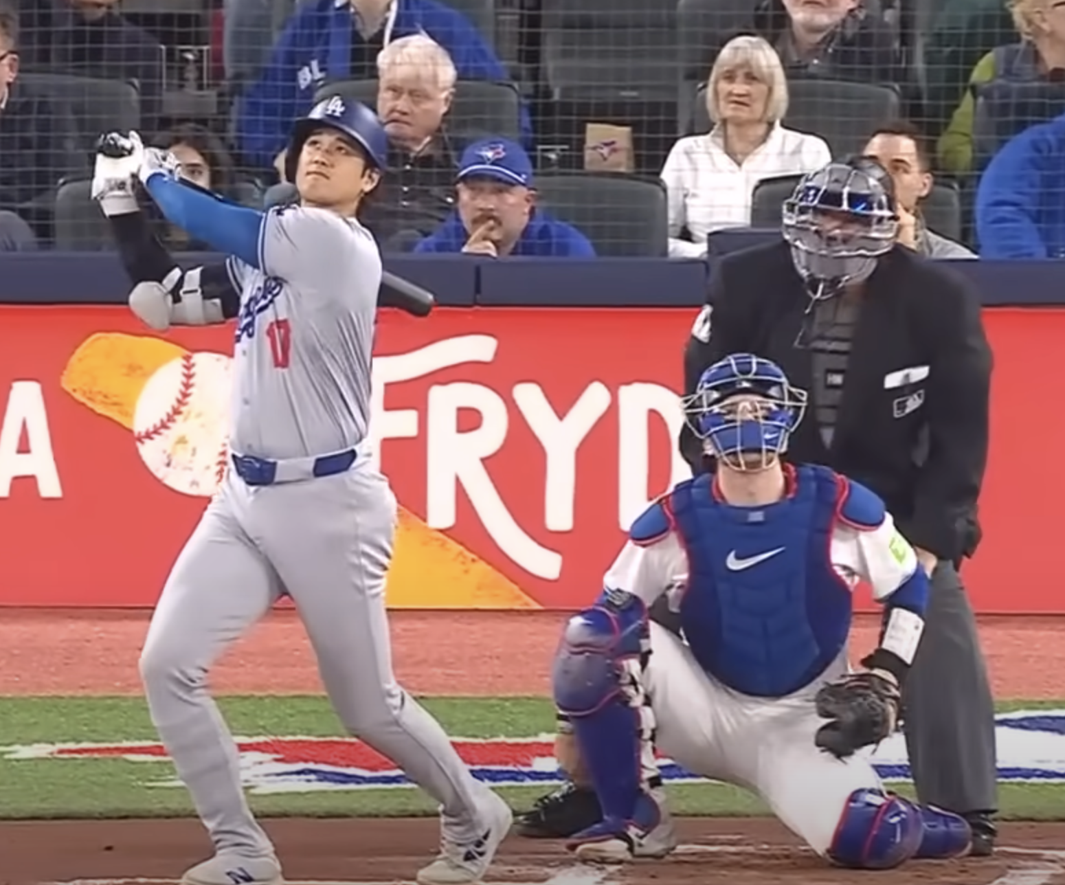 Shohei Ohtani at bat early in the season. His interpreter, Ippei Mizuhara, recently got in a scandal that accused the interpreter of stealing $4 million from his employer and friend.