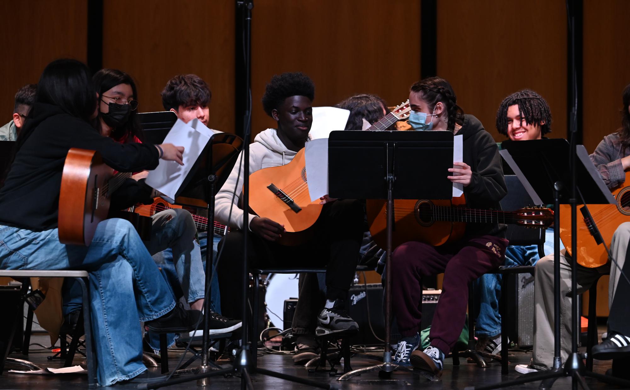 Rage Against the Machine band member Tom Morello visited the Strings classes on May 23, 2024. He watched clips of their upcoming show, provided feedback and performed songs.
