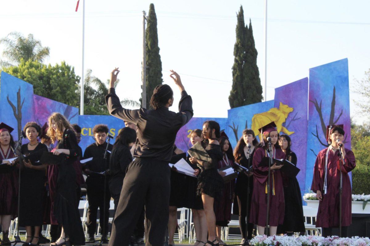 Under the direction of Mr. Sean Wilson, the Van Nuys Chamber and Vannaire Choirs performed a handful of songs to send off the graduates.