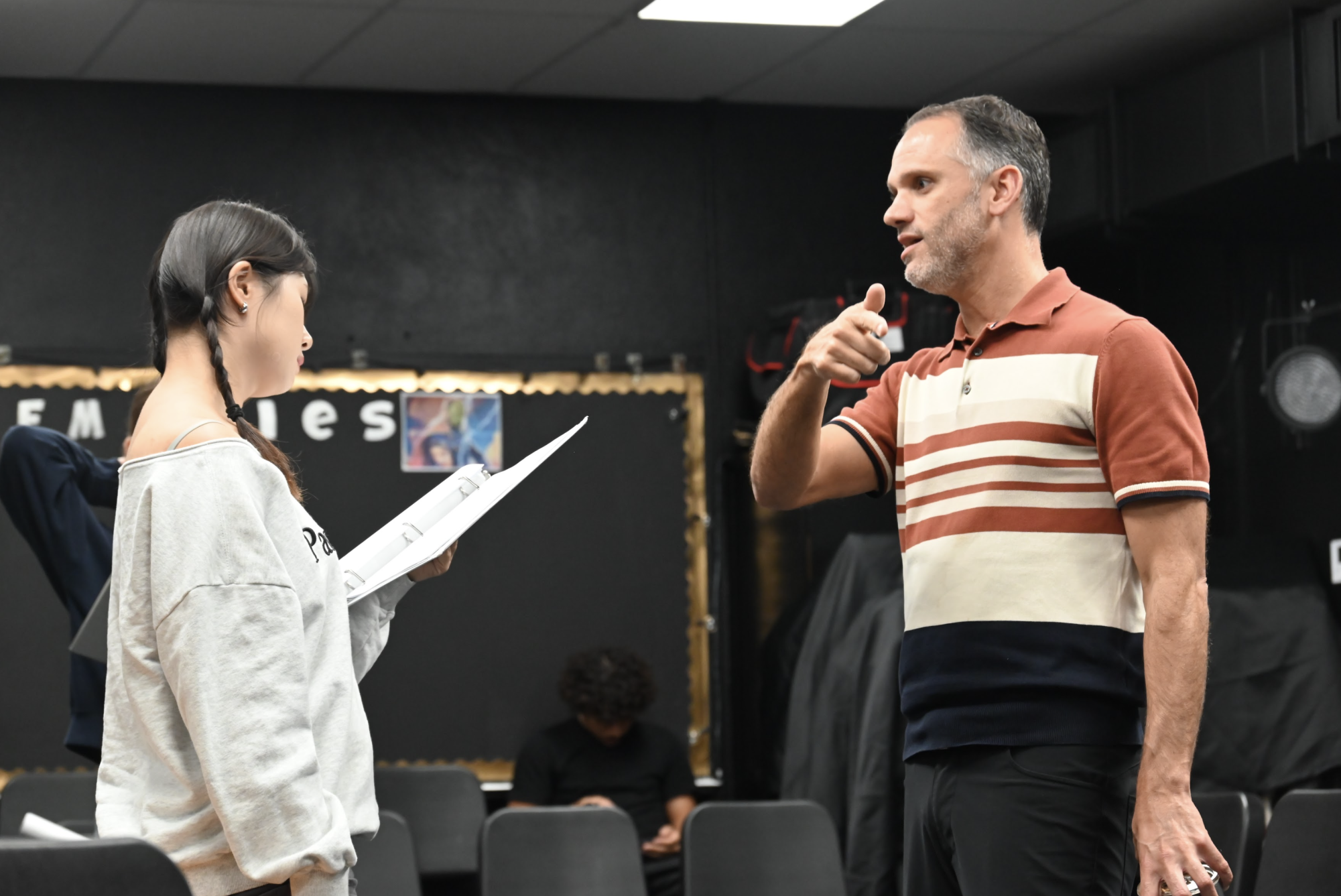 With five weeks until opening of this year's fall play, tensions are high to get the show blocked.