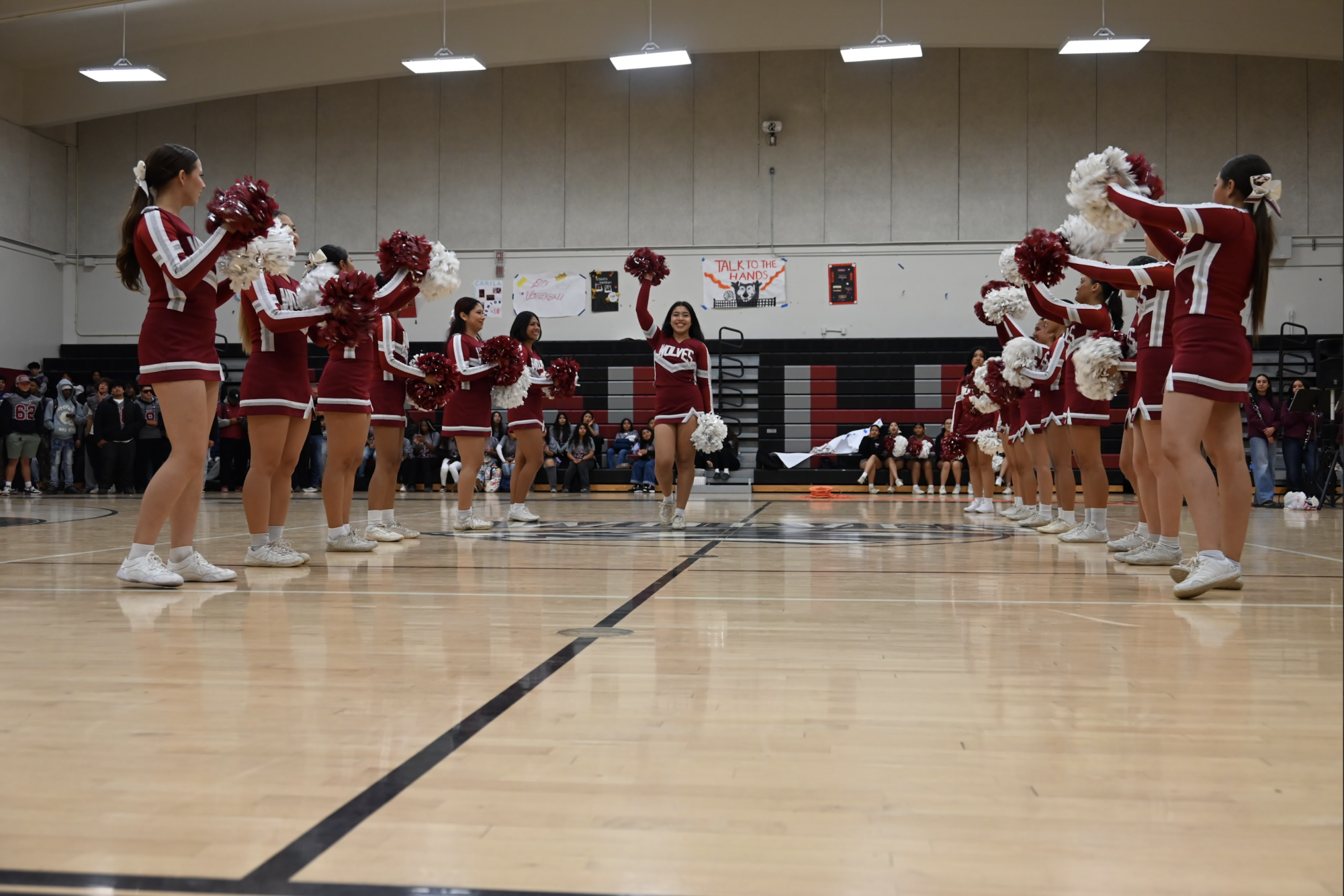 Dance Company, Cheer, Band, Flag Football and Tackle Football seniors were given the chance to run through a spirit tunnel, put on by the cheer team.