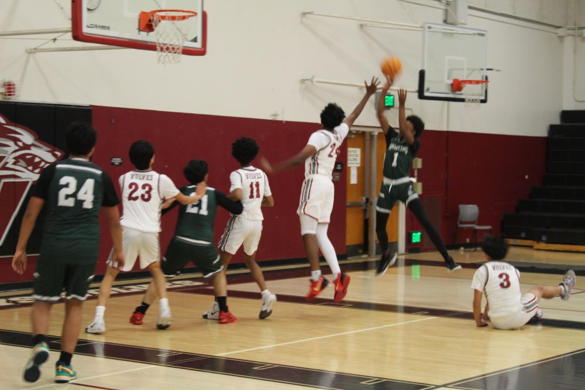 The Van Nuys High School boys basketball team against Augustus F. Hawkins