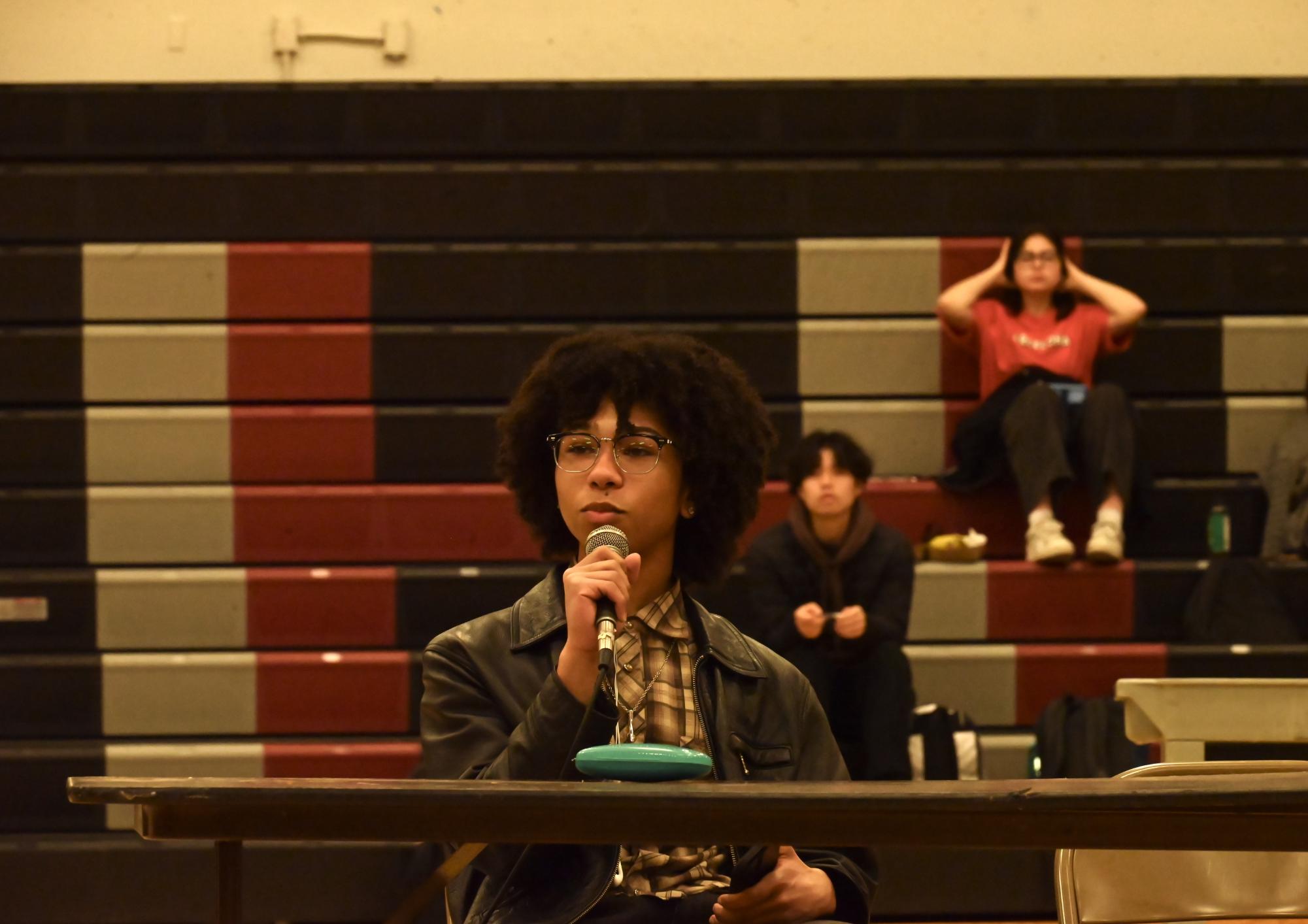 Van Nuys High School's switch to block scheduling incited spirited debate among students. Sophomore Sumaiya Moon and senior Dwayne Famenia presented contrasting views during ASB's winter debate.