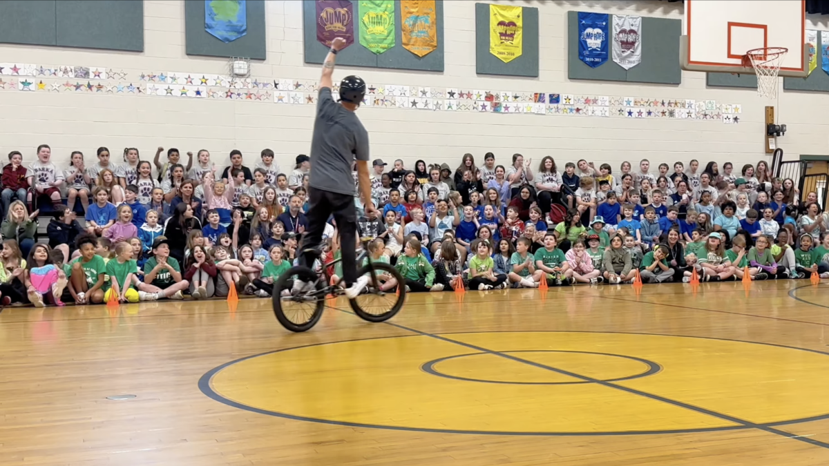 BMX riders inspire students with anti-bullying message