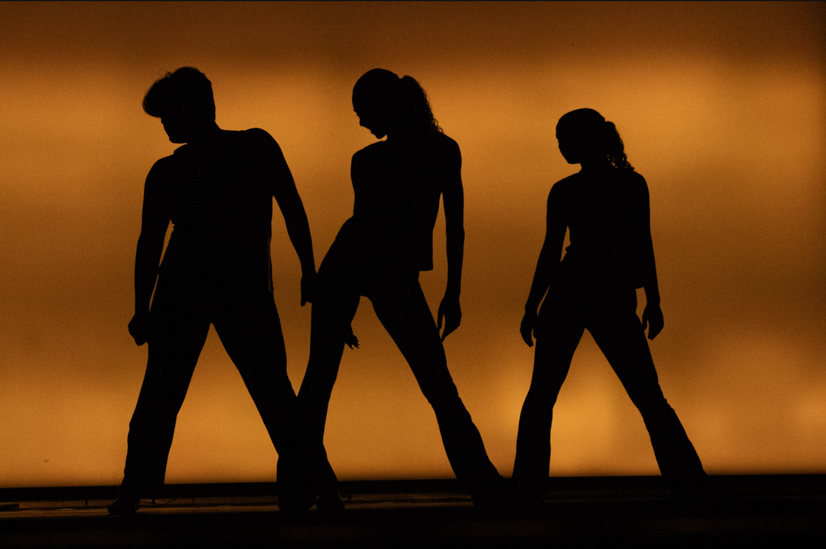 Burn up the dance floor. Sophomores Leo Gragnani,  Malia Thomas and Lyla Polse pose for their electric jazz number to Ariana Grande's "bye" at the VNHS auditorium for the "Elements of Motion" showcase.