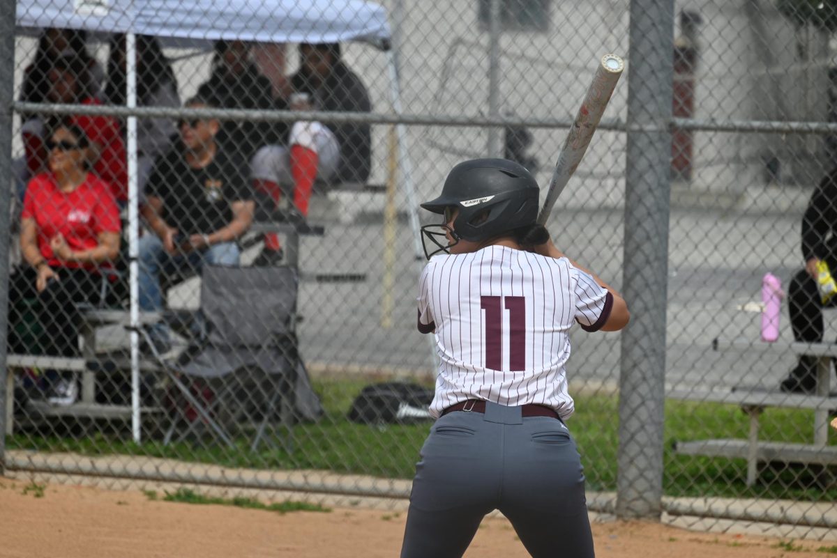 Captain Ariel Puente waits patiently to bat the pitch