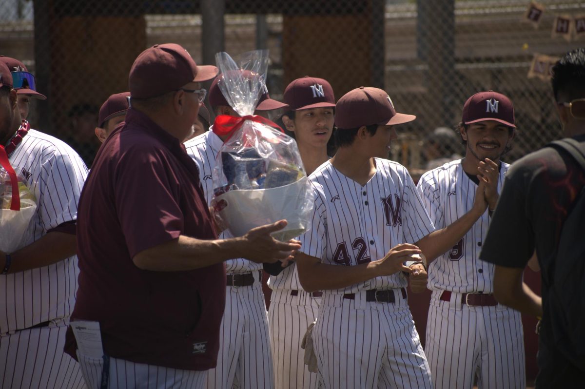 Baseball Senior Night gift giving ceremony.