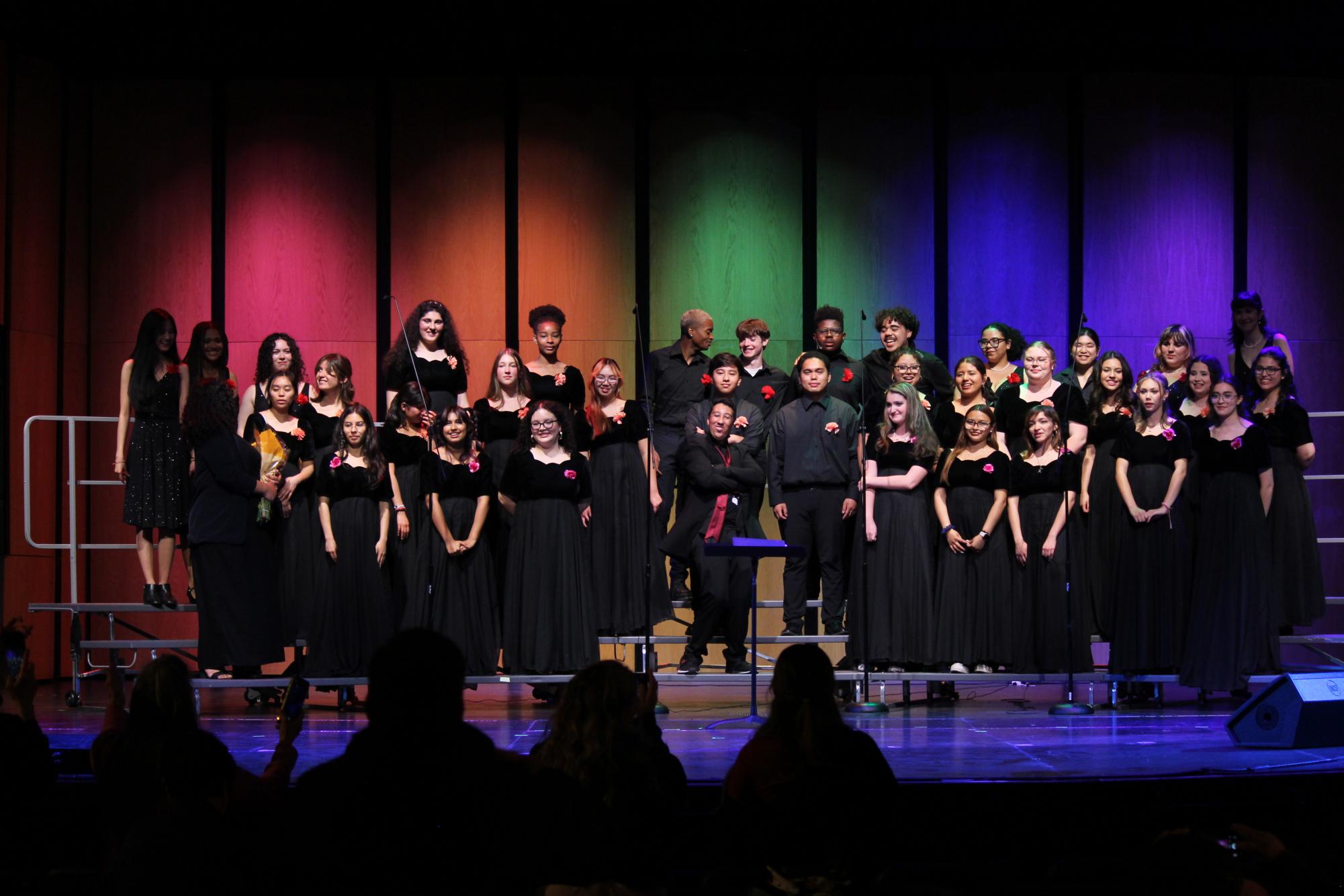 The choirs take their final bow after performing "Lovely Day."