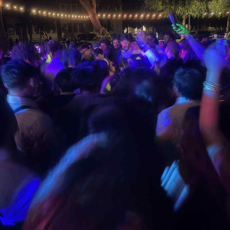 The 2025 Homecoming Dance on Sept. 13 transformed the quad into ‘A Night in Ancient Greece,’ complete with glowing lights, vines, and festive décor. Students celebrated after the pep rally, parade, and football victory with food, games, and the crowning of Homecoming Royalty.