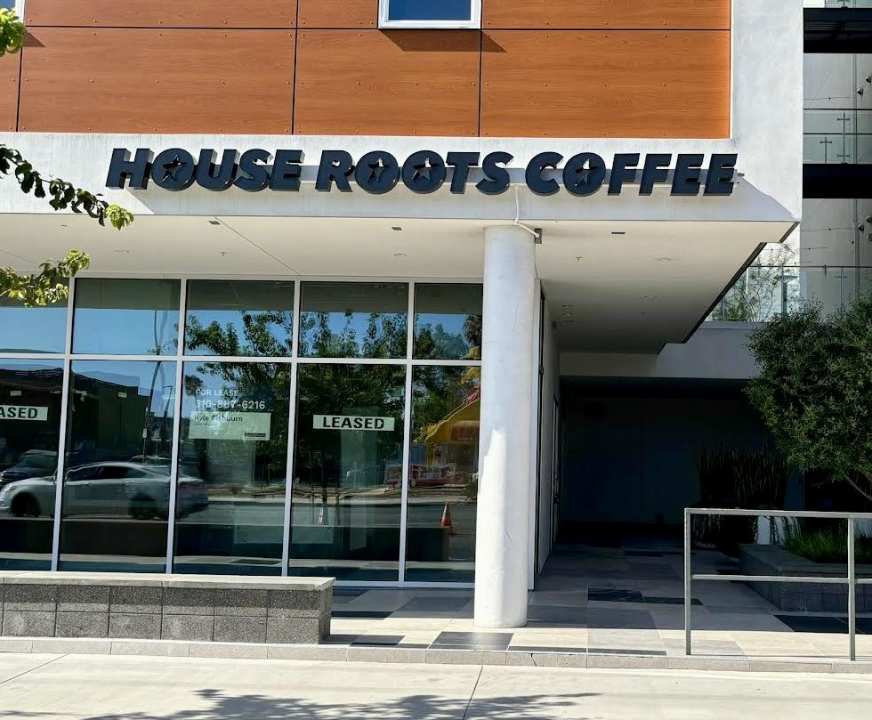 An image of a House Roots Coffee located in Northridge Courtesy of | Premium Sign Solutions