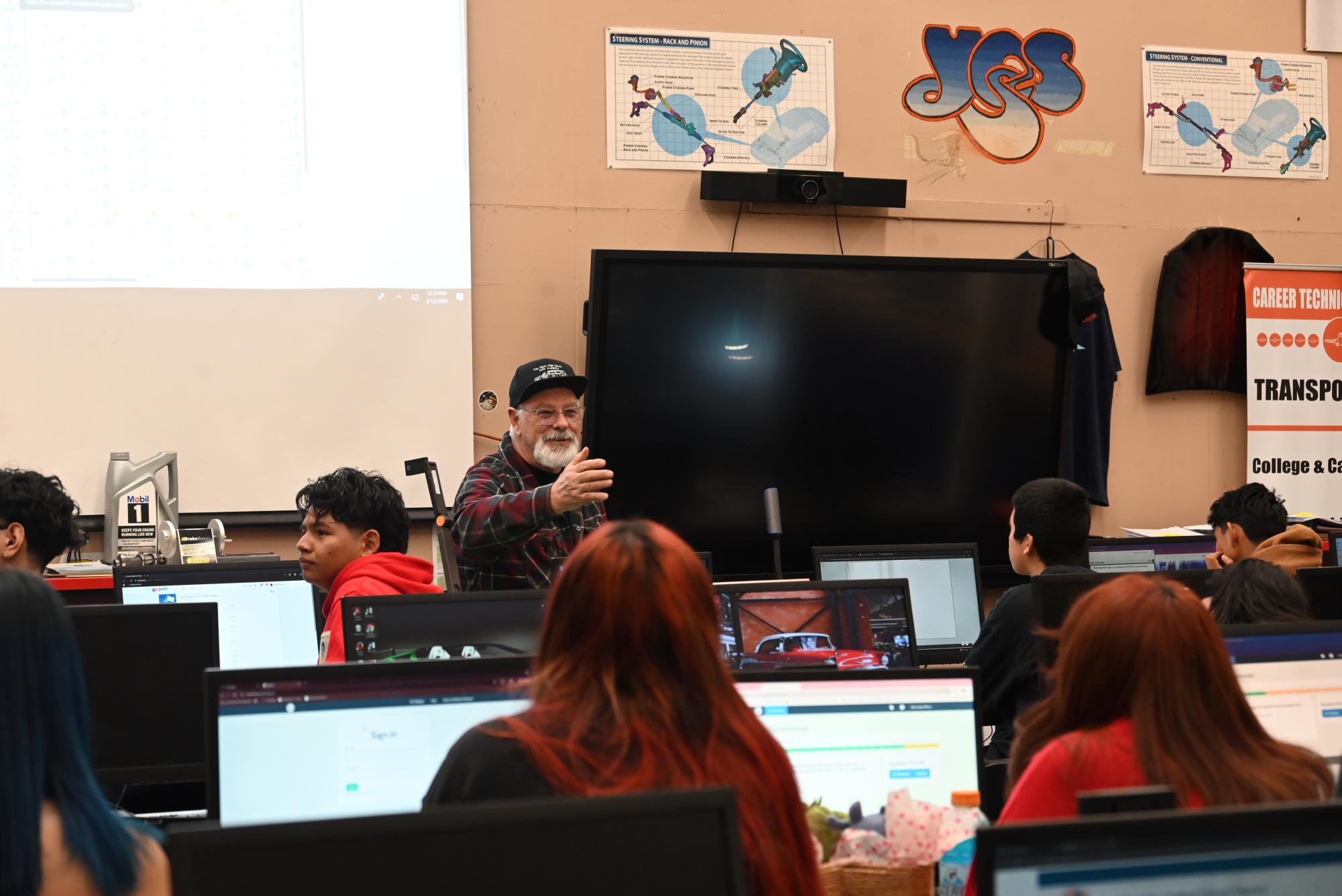 Van Nuys High School’s very own Mr. Joseph Agruso provides an inside look into his Period 3 auto shop class, and their daily routines. Either in his classroom, or his auto shop, he is able to transform basic teachings into long life lessons. Where he is able to provide a safe space for students to learn and strive in their automotive endeavors either independently or with his guidance.