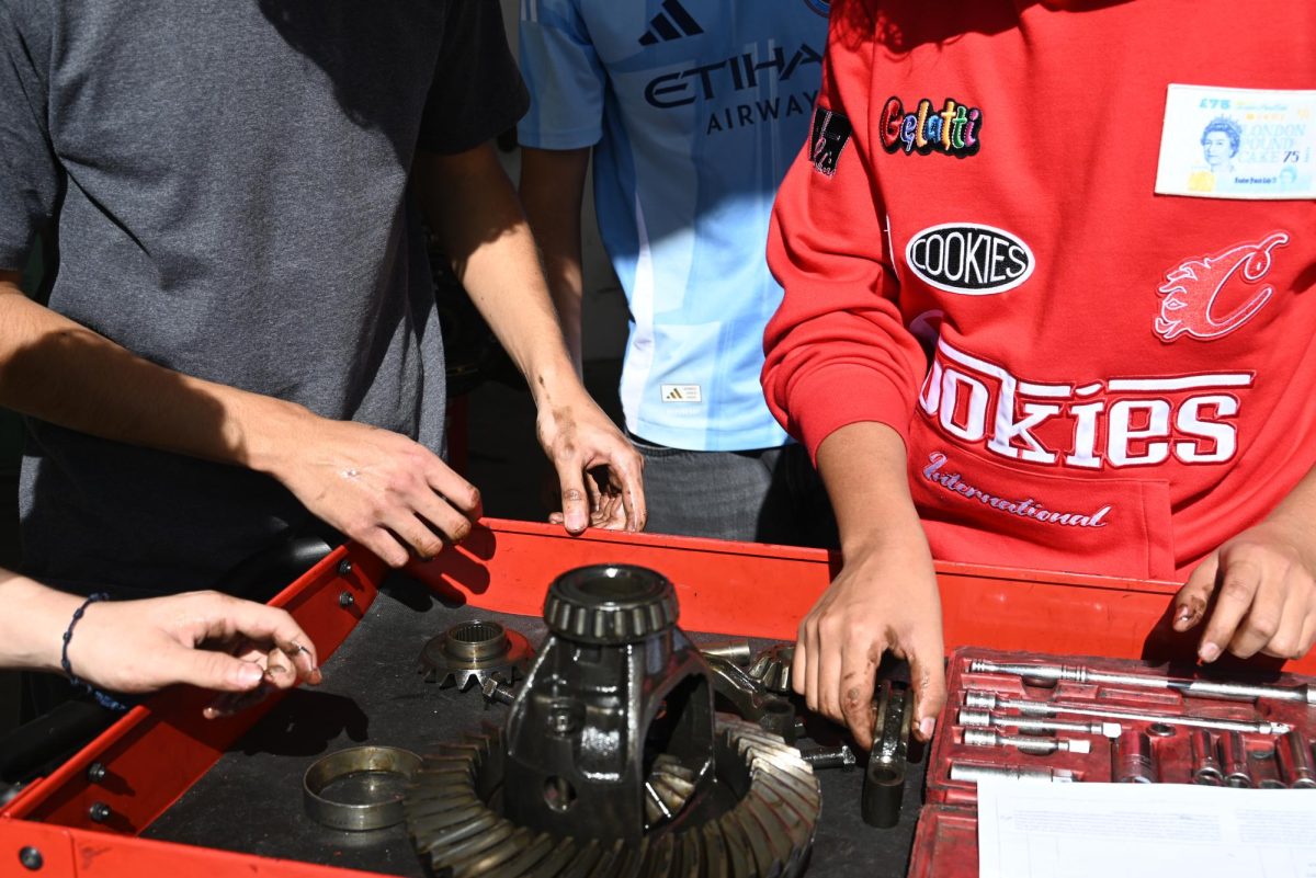 A close up of the hands-on hard work these students provide. 