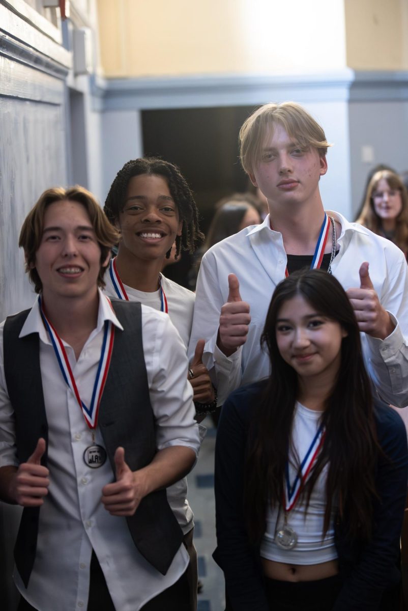  GROUP EXHIBIT  (L to R) Hayes L., Aidyn K., Daniel V. and Leilani C. take runner-up and are eligible for NHD-California.