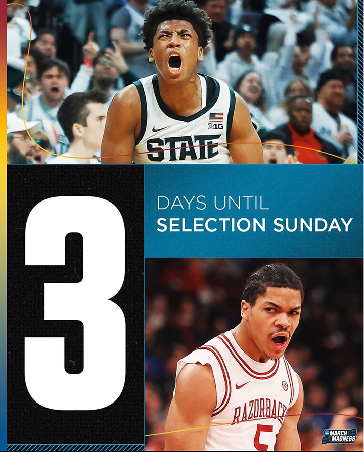 There are now officially 3 days until "Selection Sunday" for March madness 2026
INSTAGRAM | @marchmadnessmbb