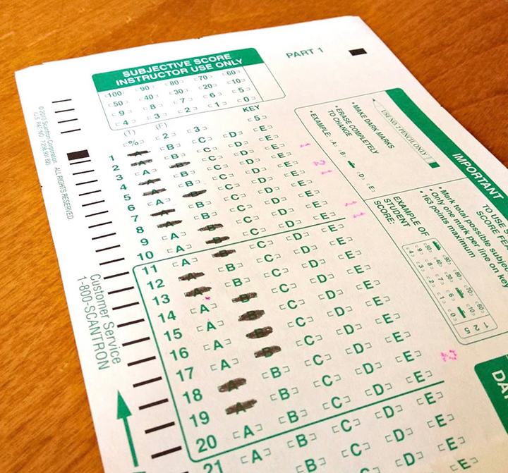 A scantron that is normally used by teachers and was used for the SAT in the past
INSTAGRAM | @ thehistory.source